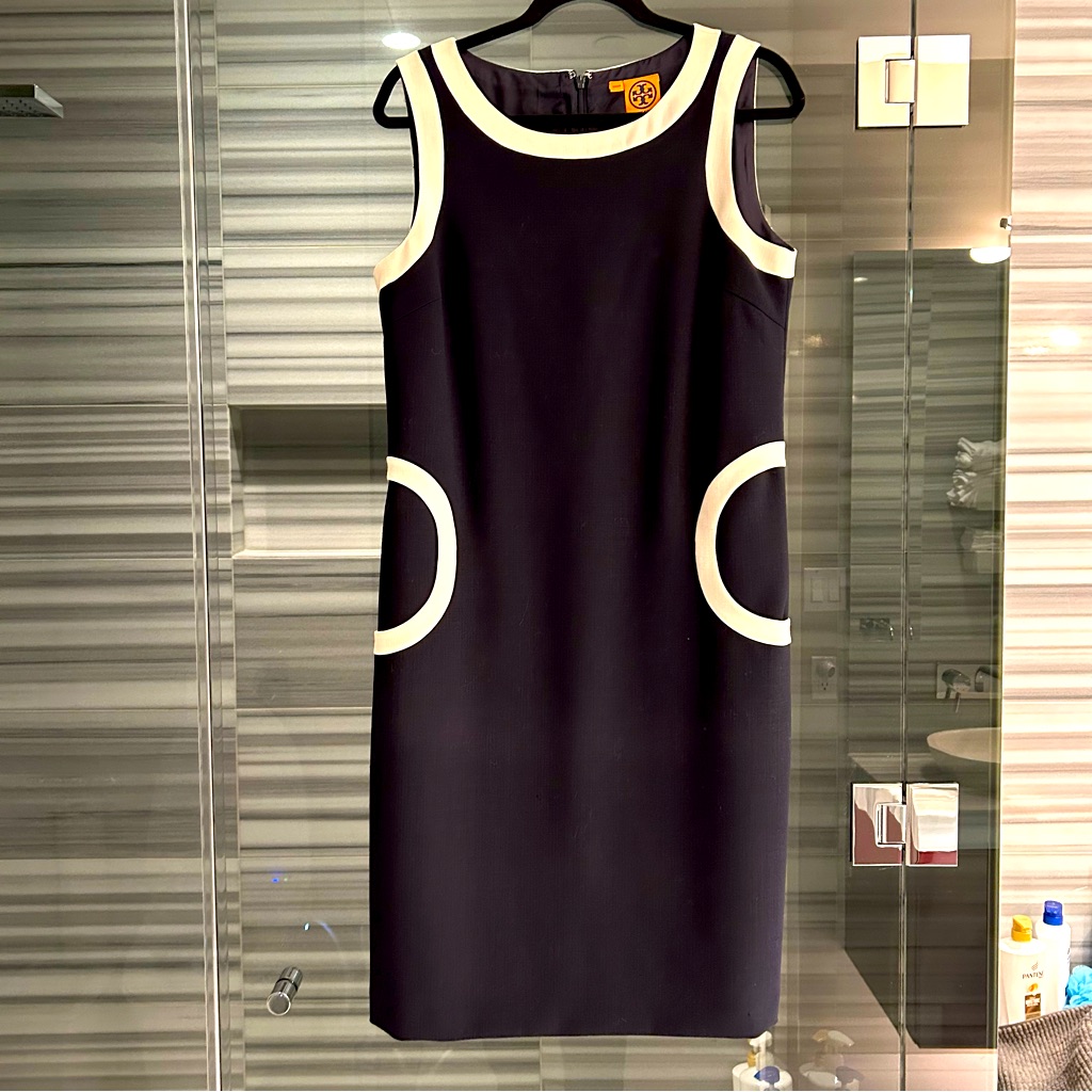 Tory Burch Black Dress With Cream Trim